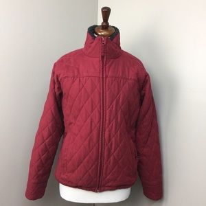 Columbia Burgundy Quilted Faux Fur Collar Jacket